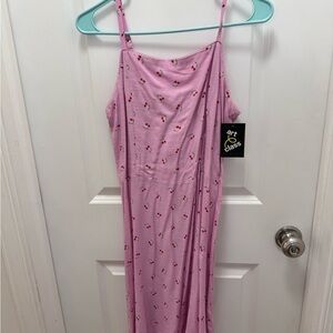 Art Class Pink Floral Dress with Spaghetti Straps